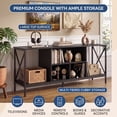 thumbnail image 3 of Industrial TV Stand for TVs up to 65" with Power Outlets& LED Light, Entertainment Center Media Console Table, Black, 3 of 9