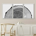 thumbnail image 3 of IDEA4WALL Framed Canvas Print Wall Art Set Black White High Contrast Wood Tree Rings Nature Photography Modern Art Rustic Scenic Relax/Calm for Living Room, Bedroom, Office - 16"x24"x3 White, 3 of 5