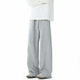 thumbnail image 6 of Qgtaibl Men's Baggy Sweatpants Elastic Waist Drawstring Wide Leg Sport Pants Casual Loose Fit Daily Trouser with Pockets (Gray M), 6 of 7