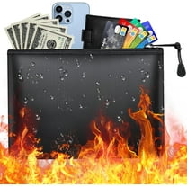 Small Fireproof Document Bag, Waterproof Fire Proof File Bag, Important Documents Organizer Safe Fire for Cash with Zipper, Bank Fireproof Money Bag for Valuables Legal Documents Safe