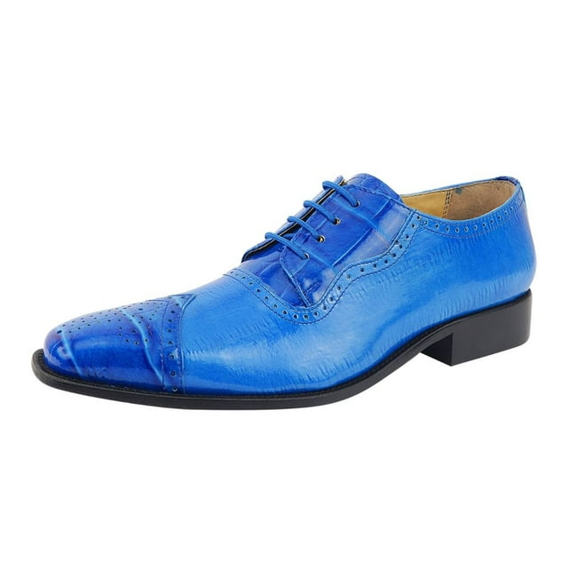 LIBERTYZENO Mens Oxford Dress Shoes Hornback Print Male
