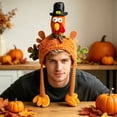 thumbnail image 2 of Adult Thanksgiving Turkey Hat Cartoon Plush Headwear Holiday Party Cap for Men Women One Size, 2 of 7