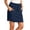 Navy, variant on Women's Casual High Waisted Running Skirt Lightweight Elastic Waist Skorts with Pockets for Tennis Golf Workout Vacation Khaki