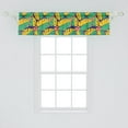 thumbnail image 2 of Ambesonne Exotic Valance Pack of 2, Abstract Tropical Jungle, 54"X12", Sea Green Earth Yellow, 2 of 4