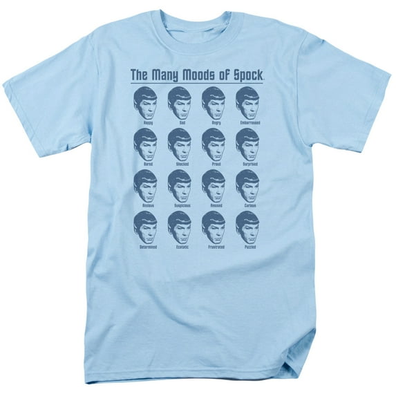 STAR TREK/MANY MOODS OF SPOCK - S/S ADULT 18/1 - CAROLINA BLUE - 2X