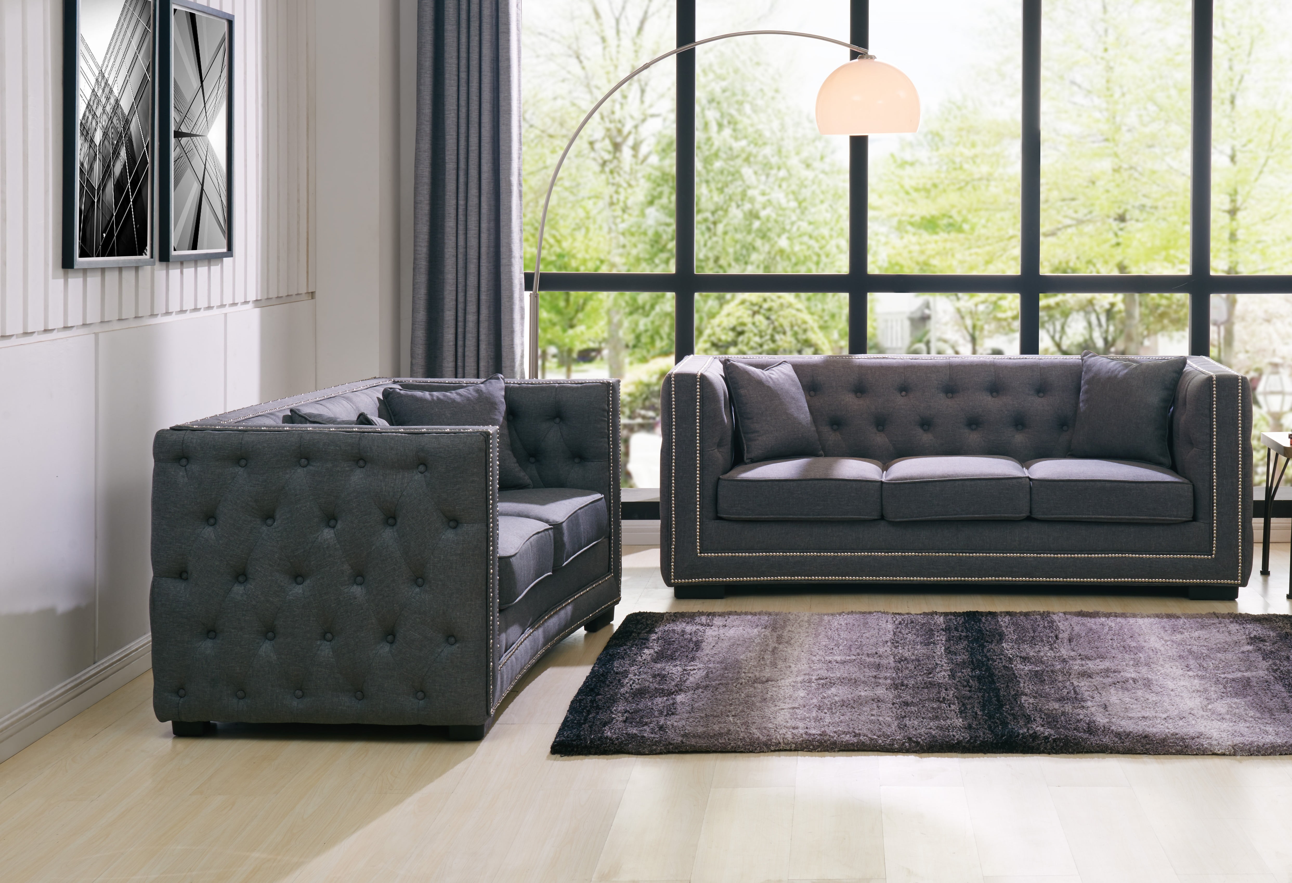 Living Room Furniture Classic Comfort Beautiful Sofa And Loveseat 2pc ...
