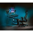 thumbnail image 4 of OSP Home Furnishings Glitch Battlestation Gaming Desk with Bluetooth RGB LED Lights, Blue, 4 of 5