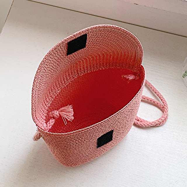 Bolsa La playa del verano empaqueta el color sólido elegante tejido casual de la de mensajero de las señoras para el trabajo Likrtyny Para Estrenar