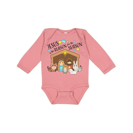 

Inktastic Jesus is the Reason for the Season Christmas Nativity Gift Baby Boy or Baby Girl Long Sleeve Bodysuit