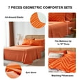 thumbnail image 4 of Flymme Orange Comforter Set with Sheets King Bed in Bag 7 Pieces Shabby Chic Bedding Sets Lightweight Soft Microfiber Boho Bed Set for All Season, 4 of 8
