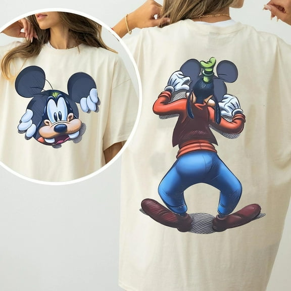 Two Sided Disney Goofy Peeking Shirt, Funny Goofy 1932 T-shirt, Mickey And Friends, Disneyworld Disneyland Family Trip