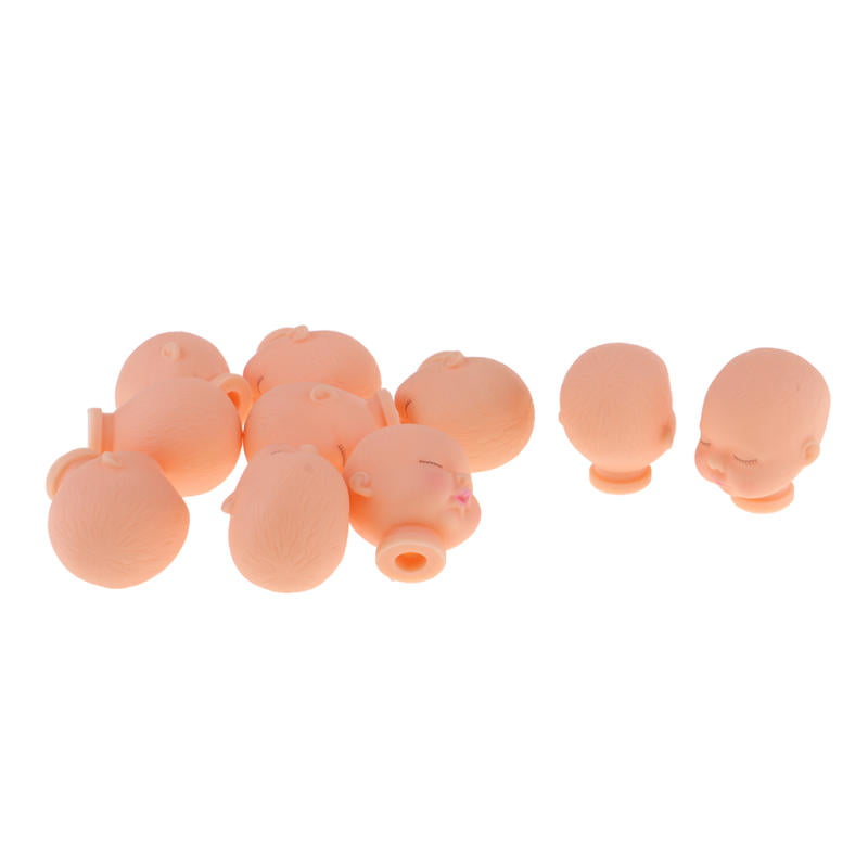 10Pieces Red Lips Sleeping Baby Heads Mold For Miniature Doll Custom Making 