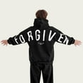 thumbnail image 2 of WTOBBY Women's Colorblock Sweatshirt Long Sleeve Casual Comfortable Loose Lightweight Pullover with FORGIVEN Letter Print, Streetwear Style Top for Daily Casual Wear,Black M, 2 of 5