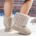 thumbnail image 6 of Owordtank Snow Boots for Girls Winter Fur Lined Mid Calf Boots Kids Suede Warm Outdoor Boot Shoes, 6 of 8