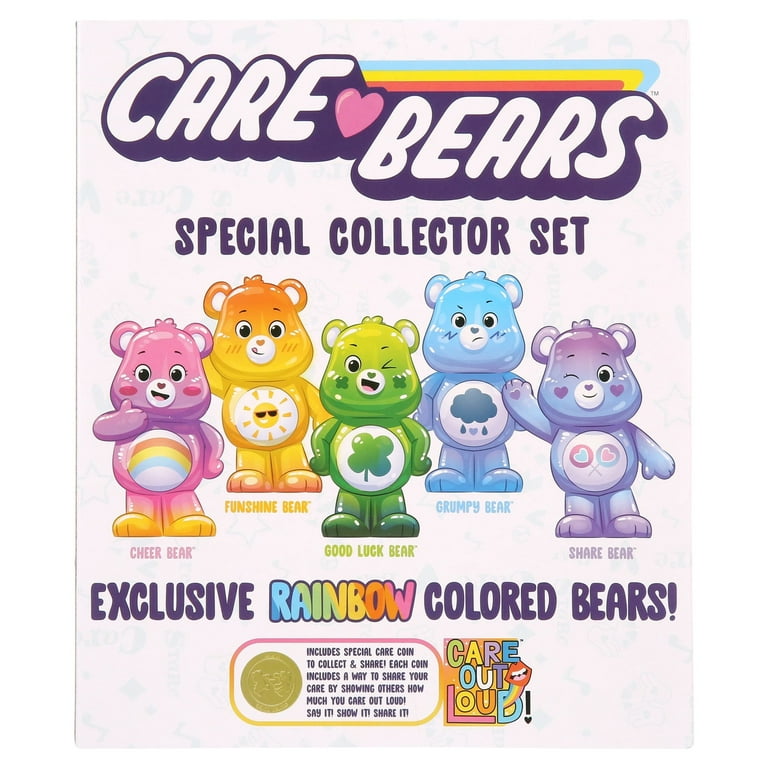 Care Bears Collectible Figures Special Collector Set Rainbow Colored Bears