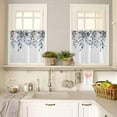 thumbnail image 3 of Christmas Kitchen Curtains and Valances Set, Rod Pocket Curtains Tier Farmhouse Window Curtains 36 Inch Length, Blue Eucalyptus Leaves Flowers Farmhouse 3 Piece Kitchen Curtains Set, 3 of 6
