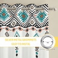 thumbnail image 6 of Teal Black Boho Kitchen Curtains Window Panels, Vintage Ethnic Tribe Abstract Art Retro Insulated Window Treatment Curtain, Grommet Curtains for Bedroom/Living Room/Bathroom, 2 Piece 42"Wx45"L, 6 of 8