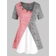 thumbnail image 1 of Camiseta de Botón de Talla Grande de Color Bloque Rosegal  Camisetas tallas grandes, 1 of 5