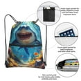 thumbnail image 3 of Vsdgher Colorful Underwater Shark Drawstring Backpack Water Resistant String Bag Sports Sackpack Gym Sack for Men Women, 3 of 6