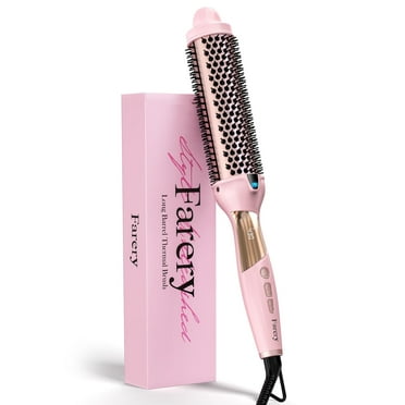 FARERY Thermal Brush 1.5" Long Barrel Hot Curling Wand, Heated Round Brush for Big Bouncy Curls
