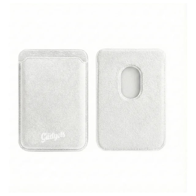 Cartera Wallet Alcantara Gamuza Suave Para Iphone Magsafe Blanco.