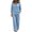 Light Blue, variant on Wenini Women's 2 Piece Set V Neck Button down Top High Waist Wide Leg Pants Casual Loungewear Vacation Outfit
