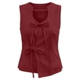 thumbnail image 6 of SwiftWear Women's Bow Front Tie Cute Tank Tops Cotton Linen Cami Sleeveless Summer Tops Casual Everyday Outfits​, 6 of 6