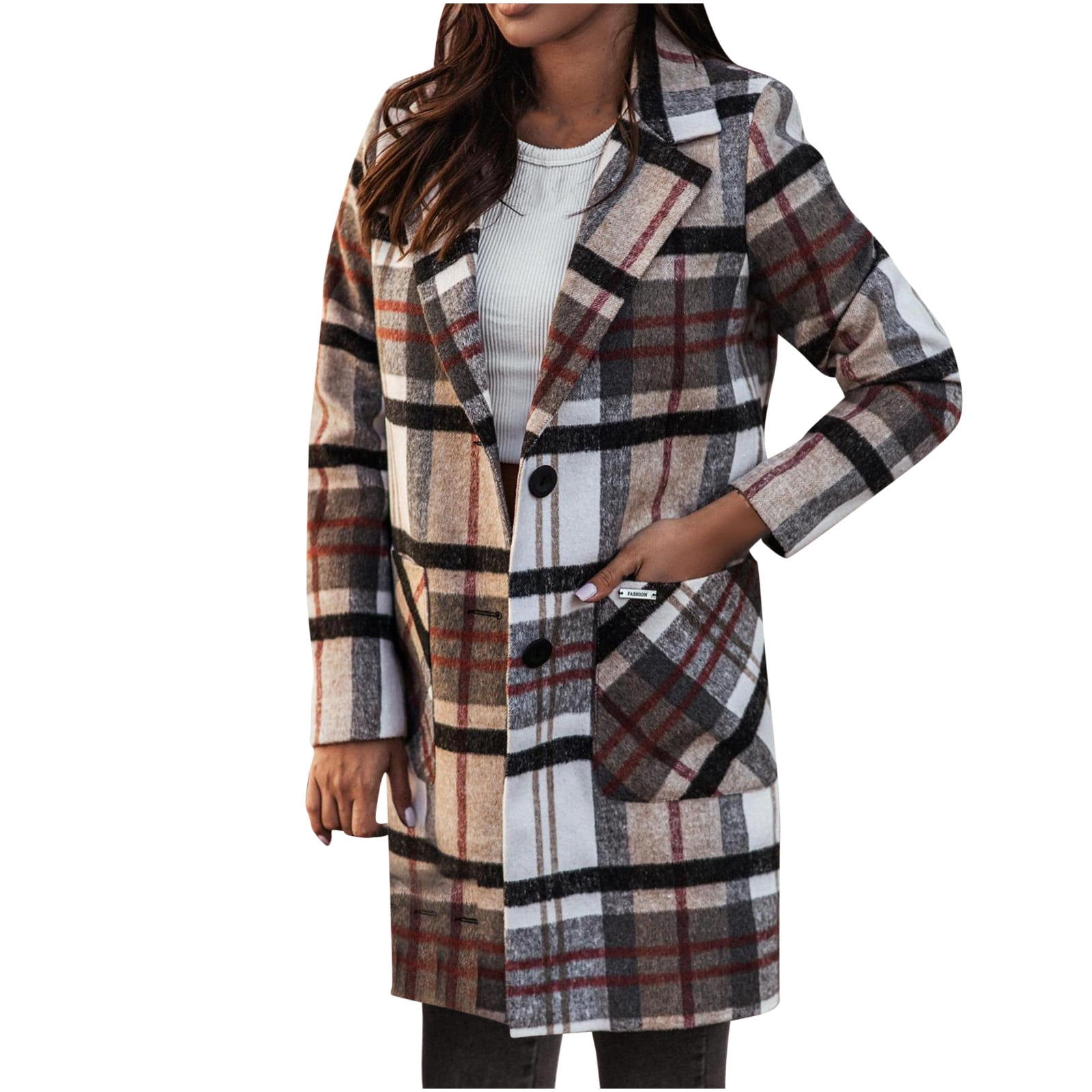 2021 Winter Thick Velvet Woolen Coat Women Plaid Turn-Down Collar Zipper  Short Wool Blends Jacket Korean Fashion Warm Outerwear - AliExpress