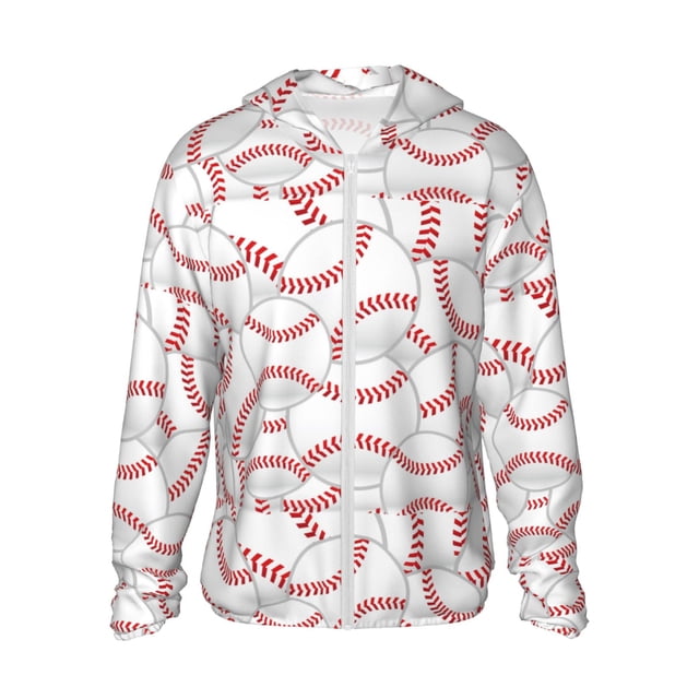 Disketp Baseballs pour Hommes Protection Solaire Chandail à Capuchon Performance Manches Longues Pêche Extérieur Léger-TG