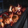 thumbnail image 6 of New Terrifying Human Skull Fire Pit, Fireproof Imitated Human Skull Ceramic, Durable Reusable Fire Pit Skulls, Halloween Skulls Shaped Fire Stones for Fire Pits Bonfire Campfire Fireplaces (2PCS), 6 of 9
