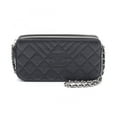 thumbnail image 1 of Pre-Owned CHANEL Double Zip Shoulder Bag in Grained Calfskin Leather, Black, Women's,... (Good), 1 of 7