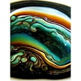thumbnail image 1 of Liquid Merge Fluid Abstract Teal Ochre Unframed Wall Art Print Poster Home Decor, 1 of 3