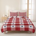 thumbnail image 3 of Twin XL Quilt Set 68''x98'', 4th of July Lightweight Bedspread Coverlet Set with 2 Pillow Shams, Independence Day Red White Plaid Blue Star Breathable All Season Quilt Bedding for Dorm/Guest Room, 3 of 9