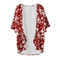 thumbnail image 4 of Cárdigan de moda para mujer, informal, cuello redondo, manga 1/2, blusa, camiseta estampada, top dulce, cárdigan, blusa de poliéster para mujer, 4 of 4