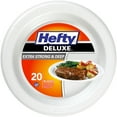 Hefty Deluxe Extra Strong & Deep Foam Plates, Round, White, 10.25 Inch, 20 Count