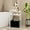 White, variant on Narrow Side Table, Slim End Tables with Fabric Basket, Skinny Table for Small Spaces, Thin Bedside Table for Living Room, Bedroom (1, Ebony Black + Slate Gray)