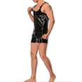 thumbnail image 5 of DYMADE Men Sexy Nightclub Patent Leather Slim Fit Sleeveless One-Piece Jumpsuits, 5 of 7
