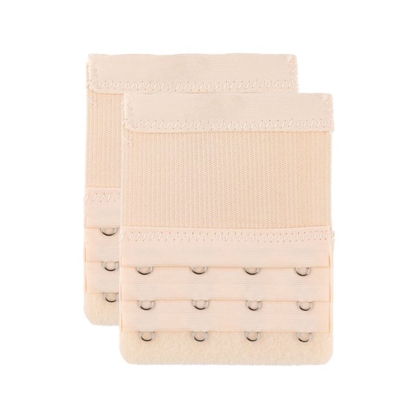 Juego de extensores de tirantes de sujetador de 2 piezas 3 filas 2 ganchos/3 ganchos/4 ganchos extensiones elásticas de gancho para sujetador color piel 4 ganchos