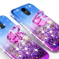 thumbnail image 4 of LG K10 2018/K30/Premier Pro LTE/Harmony 2/Phoenix Plus Case, Liquid Glitter Ring Stand&nbsp;Cute Phone Case with Kickstand Bling Diamond Bumper - Purple, 4 of 4