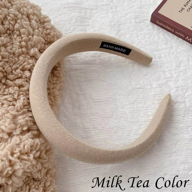 Fiudx Diadema Elegante, Alo Acolchado de Moda, Banda de Tela Cómoda, Accesorio Versátil para Mujer, Solución de Peinado para Día a Día, Adecuada para Todo Tipo de Peinados, para Niñas y Mujeres, Incl