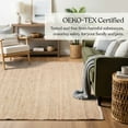 thumbnail image 6 of Delara Handwoven Jute and Cotton Area Rug – Natural Rug, Farmhouse Accent Rug for Living Room, Bedroom, or Entryway – Sustainable, Flatweave, Ivory , 8' X 10', 6 of 9