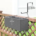 thumbnail image 3 of Set of 2 Grey Hanging Flower Pots, 20 Inch Rattan Style Railing Planter Boxes with Metal Hooks and Drainage Plugs for Garden Fence, Patio, Balcony and Outdoor Deck Decor, 3 of 7