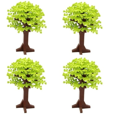 Set of 4 Lime Green Building Blocks Tree Decorations | Botanical Bricks Set | General Jim's Toys | Compatible with Lego, Cobi, Wange, Sembo and all major brick building brands.