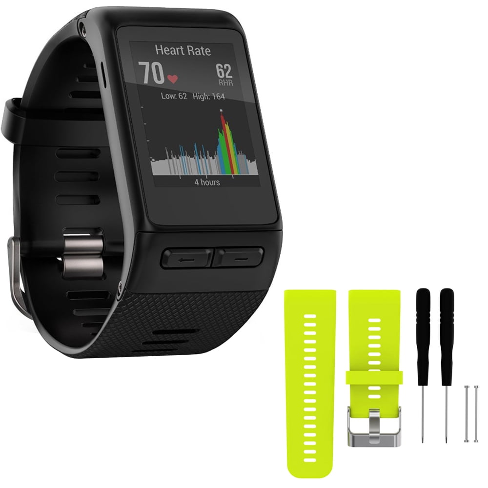 haj zoom Manchuriet Garmin vivoactive HR GPS Smartwatch - X-Large Fit - Black (010-01605-04)  with General Brand Silicone Band Strap + Tools for Garmin Vivoactive HR  Sport Watch (Lime) - Walmart.com
