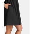 thumbnail image 2 of Time and Tru Women's and Women's Plus Tie Back Mini Dress with Puff Sleeves, Sizes XS-4X, 2 of 4