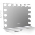 thumbnail image 6 of Vanity Mirror with Lights – 22.8" Bluetooth Hollywood Mirror with 15 LED Bulbs, 10X Magnifier, 3 Light Modes, USB Port, Touch Control for Makeup, Bedroom, Bathroom (White), 6 of 6