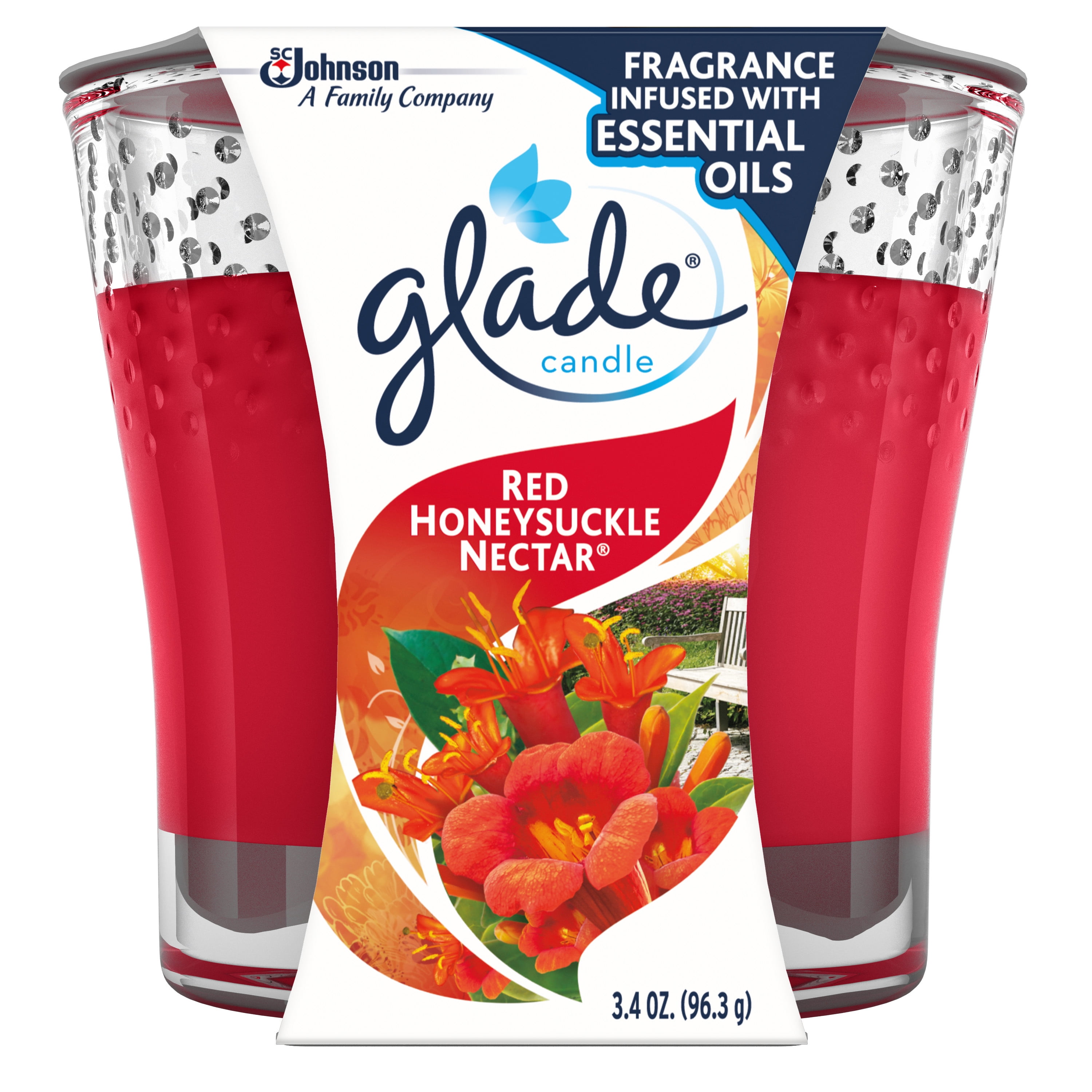 Glade Jar Candle Air Freshener, Red Honeysuckle Nectar, 3.4 oz