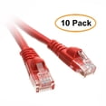 thumbnail image 1 of C&E Cat6 Red Ethernet Patch Cable, Snagless/Molded Boot, 5 Feet, 10 Pack, 1 of 2