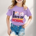 thumbnail image 2 of FhsagQ le 7 Juillet Garçon et Fille Mode Décontractée Imprimé Col Rond Ample T-Shirt Manches Courtes Haut 4T Filles Printemps le 7 Juillet T-Shirts Printemps Violet 3-4 Ans, 2 of 4