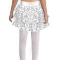 thumbnail image 4 of YiZYiF Kids Girls Sparkly Sequins Dance Skirt Tiered Ruffle Skorts Hip Hop Jazz Performance Costume Silver 10, 4 of 7